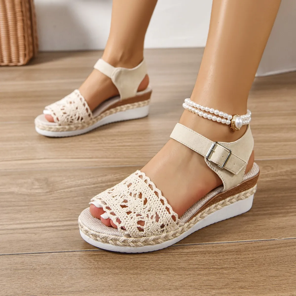 Sommer Neue Hohl Frauen Plattform Sandalen Große Größe Closed Toe Frauen Keil Schuhe Casual Schuhe Mit Hohen Absätzen für Frauen Keile Sandalen