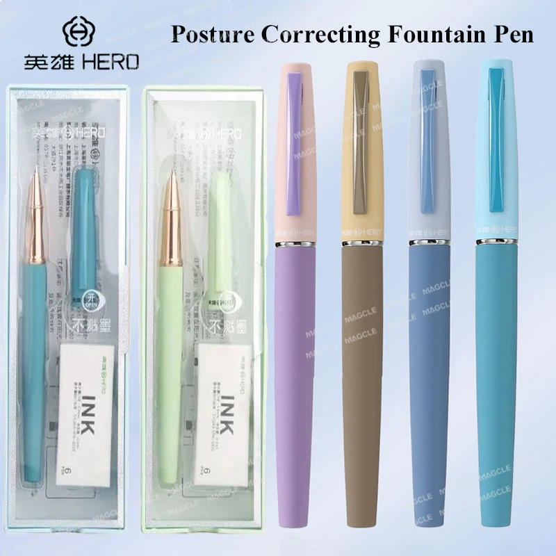 HERO 9390 Füllfederhalter, EF Iridium, Kapuzenfeder, glattes Schreiben, Farben, Stange, ergonomischer Stift, Qualität, elegantes Geschenk für Büro, Schule, Lehrer Image