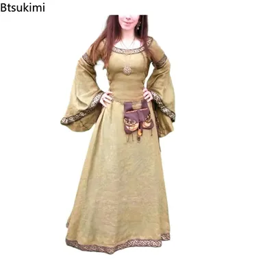 Mittelalterliche klassische Cosplay-Kostüme für Damen, Halloween, Karneval, Party, Leistung, Image