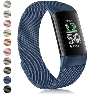 Magnetic Strap For Fitbit Charge 6 Watch Band Replacement Metal Milanese Loop wristband For Fitbit