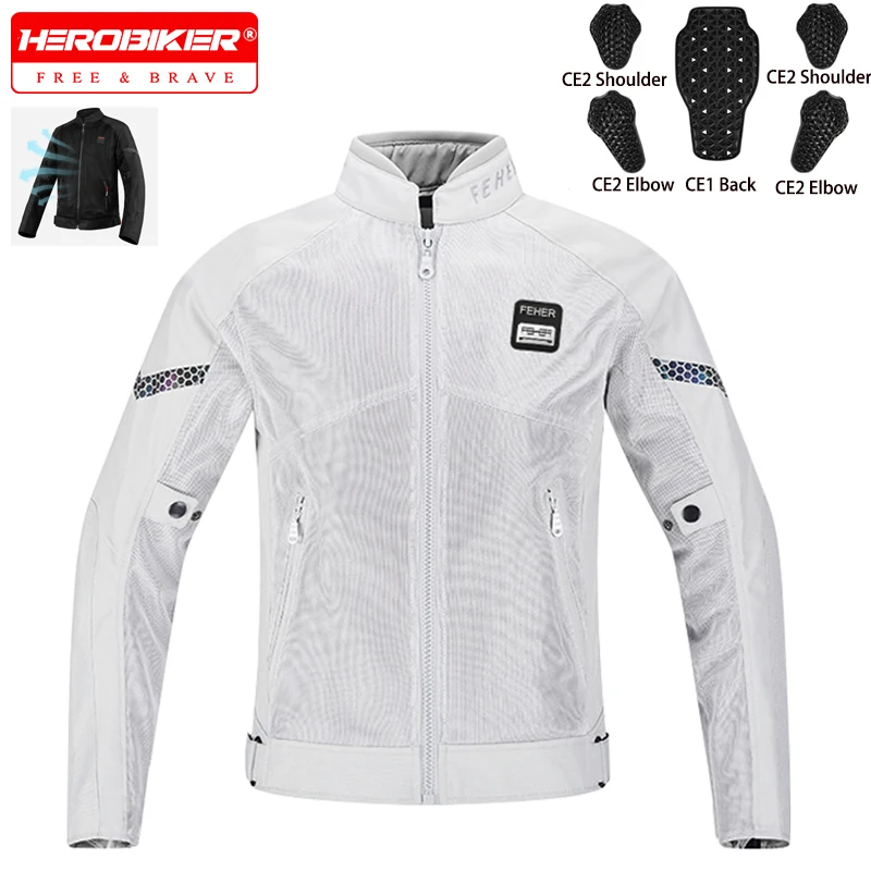 Herren Motorradjacke Sommerkleidung Antikollision Motorräder Hosen Motocross Off-Road CE Schutz Motocross Fahrer Mantel Image