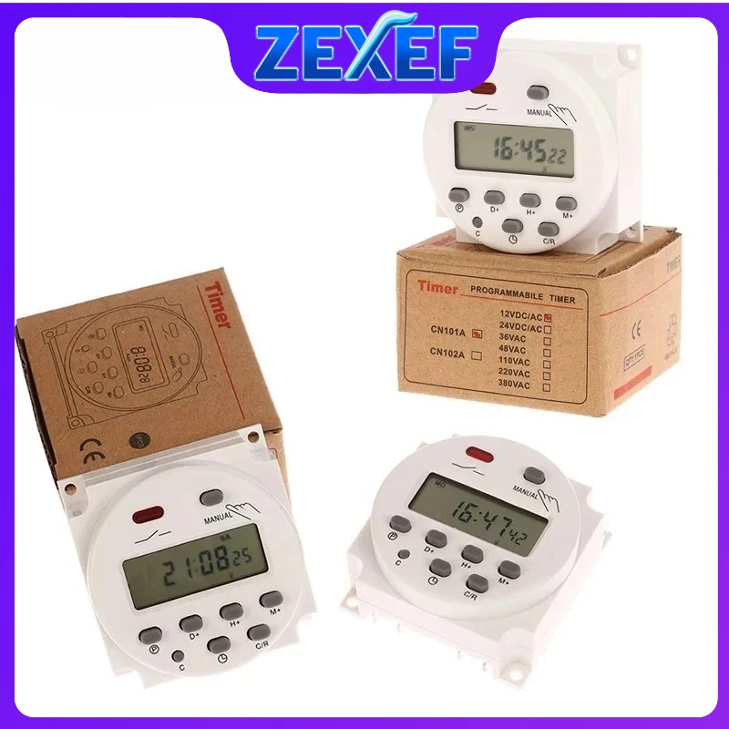 ZEXEF 1PC 24V 12V CN101A Timer Schalter Digital LCD Power Timer Programmierbare Zeit Schalter Relais 16A hohe qualität CN101 Image