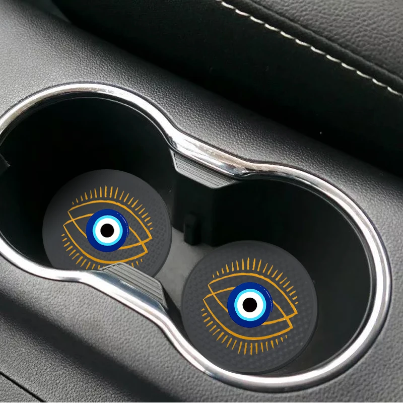 7 cm Teufelsauge-Untersetzer, 4er-Set – Esstisch, Auto-Innenraum, Getränkehalter, Dekorationen, unverzichtbare Weihnachtsgeschenke für Freunde Image