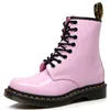 Britische Damenstiefel, klassische 8-Loch-Motorradschuhe aus hochwertigem Lackleder mit Spiegel, elegante und niedliche Luxus-Designer-Herren- und Damenschuhe