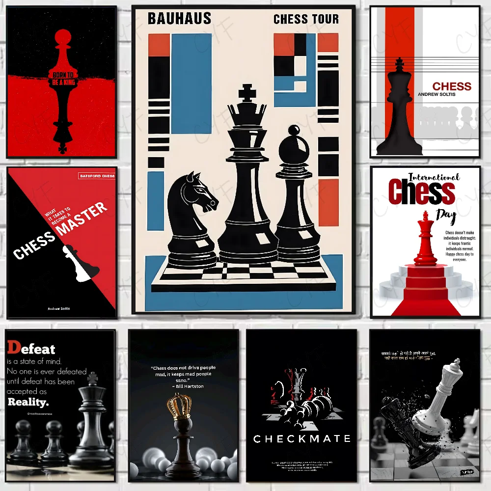 Motivierendes Kunstposter für Schachliebhaber, hochwertige Wandkunst für Zuhause, Büro, Schlafzimmer, Wohnzimmer, Flur, Bar, perfekte Geschenkidee Image