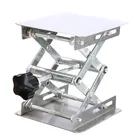 Piattaforma di sollevamento Sollevatore da laboratorio regolabile Supporto da laboratorio in acciaio inossidabile Sollevatore a forbice da tavolo Mini ascensore a mano 100mm H 150mm