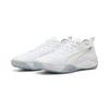 Trainingsschuh PUMA "Eliminate NITRO™ 4 Handballschuhe Erwachsene", Gr. 48, weiß (weiß silber metallic), Obermaterial: Textil, Synthetik; Futter: Textil; Innensohle: Textil; Laufsohle: Gummi, Synthetik, Schuhe