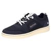 Slip-On Sneaker MUSTANG SHOES, Damen, Gr. 37, blau (dunkelblau), Textil, Lederimitat, casual, Schuhe, Slipper, Sommerschuh mit Strickbündchen