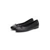 Ballerina TOMMY HILFIGER "TOE CAP LEATHER BALLERINA", Damen, Gr. 42, schwarz, Leder, unifarben, klassisch, Schuhe, Businesschuh, Schlupfschuh in schmaler Form