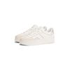 Plateausneaker TOMMY JEANS "THE GREENWICH FLATFORM", Damen, Gr. 40, silber (sanftes weiß, silberfarben), Leder, Lederimitat, kontrastfarbene Details, sportlich, Schuhe, Freizeitschuh, Halbschuh, Schnürerschuh mit Logoschriftzug