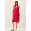 Tunikakleid CECIL, Damen, Gr. XL (44), N-Gr, glazed apple rot, Web, Obermaterial: 88% Viskose, 12% Nylon, unifarben, casual, regular fit kniebedeckend, V-Ausschnitt, ohne Ärmel, Kleider, Sommerkleid mit Bändern am Ausschnitt