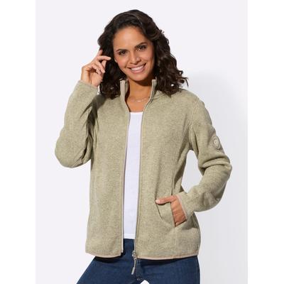 Fleecejacke CASUAL LOOKS, Damen, Gr. 40, grün (schilf, meliert), 100% Polyester, gemustert, mehrfarbig, meliert, Langarm, Jacken Image