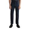 Chinohose MARC O'POLO "aus Baumwoll-Leinen-Mix", Herren, Gr. 32, Länge 32, blau (schwarz navy), Obermaterial: 84% Baumwolle, 16% Leinen, unifarben, elegant, gerade, unten schmal normal, Hosen