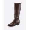 Stiefel HEINE, Damen, Gr. 39, braun (dunkelbraun), Leder, Rindsleder, Glattleder, modisch, Schuhe