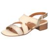 Sandalette MUSTANG SHOES, Damen, Gr. 38, gold (creme, goldfarben), Lederimitat, vintage, metallic, elegant, Schuhe, Sandalette, Festtagsschuh mit Metallic-Einsätzen
