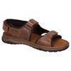 Trekkingsandale MUSTANG SHOES, Herren, Gr. 45, braun (dunkelbraun), Leder, casual, Schuhe, Sommerschuh, Klettschuh mit weicher Innensohle