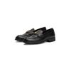 Loafer TOMMY HILFIGER "TH LOGO LEATHER LOAFER", Damen, Gr. 37, schwarz, Leder, unifarben, klassisch, Schuhe, Blockabsatz, Slipper, Businessschuh mit TH-Schmuckspange