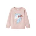 Sweatshirt NAME IT "NMFKISA SWEAT UNB", Mädchen, Gr. 116, lila (burnished lila), Sweatware, Obermaterial: 95% Baumwolle, 5% Elasthan, bedruckt, casual, regular fit normal, Rundhals, Langarm Rippbündchen, Sweatshirts