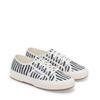 Sneaker SUPERGA "2750 STRIPES PRINT", Gr. 40, sanftes weiß, navy, Textil, sportlich, Schuhe