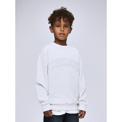 Sweatshirt NAME IT "NKMLESTER LS NREG SWEAT UNB", Jungen, Gr. 134/140, grau (light grau melange), Sweatware, Obermaterial: 100% Baumwolle, bedruckt, casual, normal normal, Rundhals, Langarm Rippbündchen, Sweatshirts Image