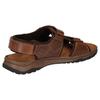 Trekkingsandale MUSTANG SHOES, Herren, Gr. 44, braun (dunkelbraun), Leder, casual, Schuhe, Sommerschuh, Klettschuh mit weicher Innensohle