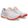Hallenschuh ASICS "GEL-ROCKET 12", Gr. 39,5, weiß, vivid coral, Synthetik, sportlich, Schuhe