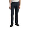 Chinohose MARC O'POLO "aus technischem Popeline-Stretch", Herren, Gr. 32, Länge 32, blau (schwarz navy), Obermaterial: 73% Baumwolle, 24% Polyamid, 3% Elasthan, unifarben, elegant, gerade, unten schmal normal, Hosen