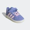 Klettschuh ADIDAS SPORTSWEAR "GRAND COURT 2.0 KIDS", Gr. 24, blau fusion, clear pink, sanftes weiß, Leder, Synthetik, Textil, sportlich, Schuhe, Design auf den Spuren des adidas Campus 00