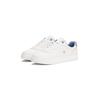 Plateausneaker TOMMY HILFIGER "ESSENTIAL ELEVATED COURT SNEAKER", Damen, Gr. 42, blau (ecru, hellblau), Nappaleder, sportlich, Schuhe, Freizeitschuh, Halbschuh, Schnürer mit Ziernähten und Kontrastbesatz