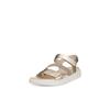 Plateausandale ECCO "ECCO FLOWT W", Damen, Gr. 42, gold (weiß, goldfarben), Leder, modisch, Schuhe, Sommerschuh, Klettschuh, Urlaubsandale, Sandalette mit Plateau