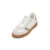 Sneaker MARC O'POLO "aus hochwertigem Rindleder", Damen, Gr. 41, sanftes weiß, smooth sage, Obermaterial: 100% Leder, unifarben, Schuhe