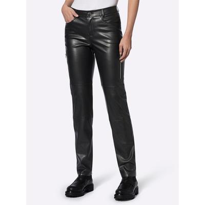 Lederimitathose HEINE, Damen, Gr. 42, Normalgrößen, schwarz, 100% Polyester, unifarben, Hosen Image