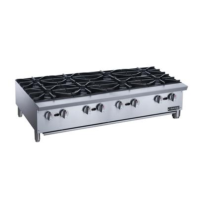 Dukers DCHPB48 48" Gas Hotplate w/ 8 Burners & Manual Controls, Convertible, Stainless Steel, Gas Type: LP