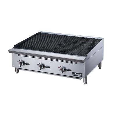 Dukers DCCB36 36" Gas Charbroiler w/ Cast Iron Grates - Convertible, Stainless Steel, Gas Type: NG