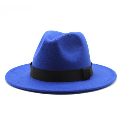 Panama hat European and American British style all-match flat brim jazz hat woolen hat men and women hat