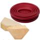Collapsible Rubber Coffee Filter with 40Pcs Paper Filters - Collapsible Coffee Dripper Easy Red Manual Coffee Brew Maker with 40 Pieces Unbleached Paper Filters Paper Coffee Filter for Home Camping T
