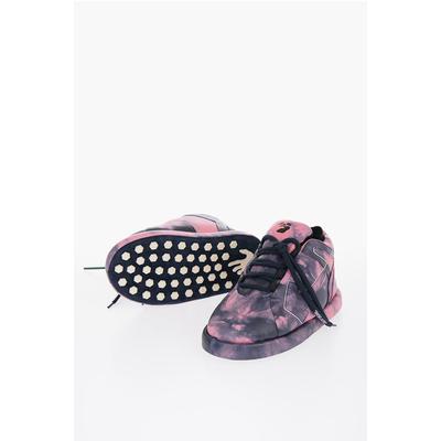 Gepolsterte BUMP-Sneakers aus Batikleder in Rosa Image