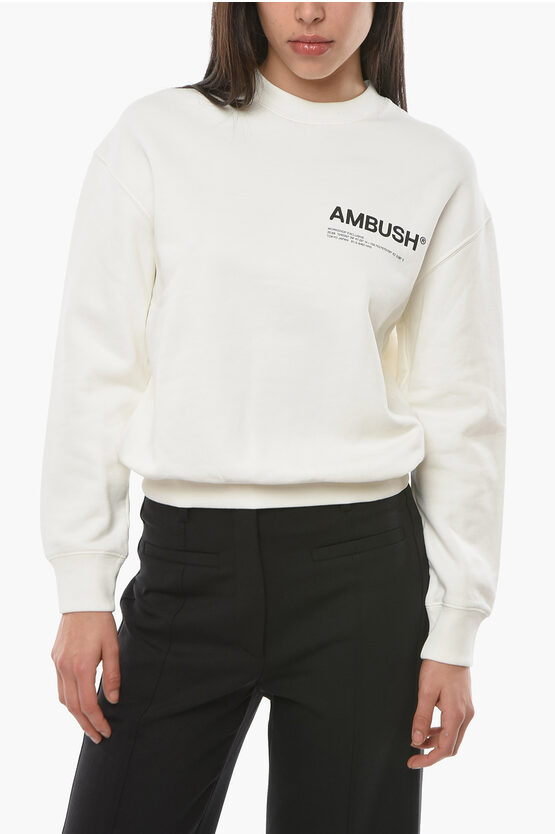 Crewneck WORKSHOP Sweatshirt mit Logo-Print in Weiß Image