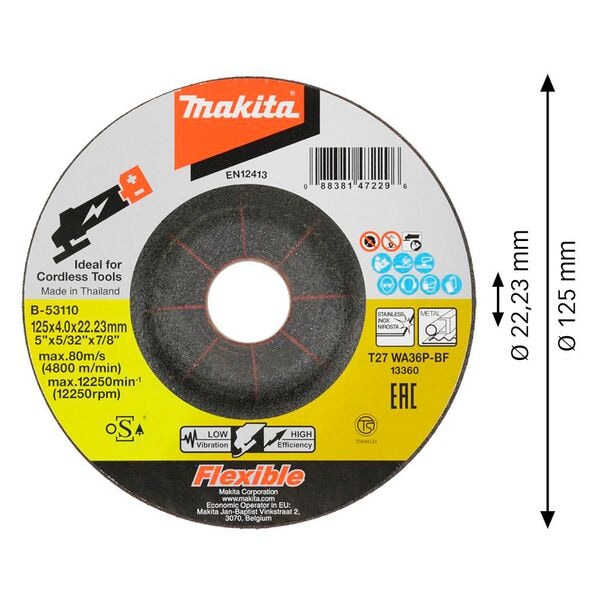 makita Schruppscheibe »Flexibel B-53110« für Edelstahl silber Image