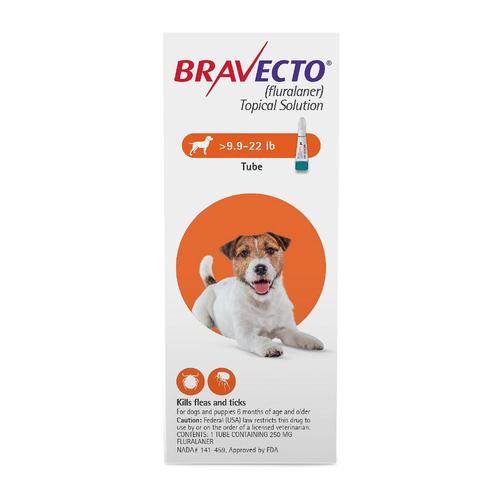 Bravecto Topique Pour Petits Chiens (9.9 - 22 Lbs) Orange 1 Dose