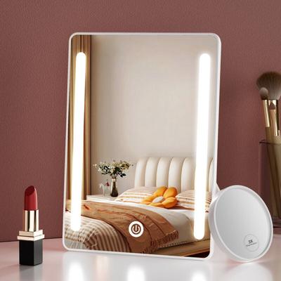 S'afielina - led Make-up Spiegel mit Touchsteuerung – Tragbarer Schminkspiegel in Weiß, 3X Image
