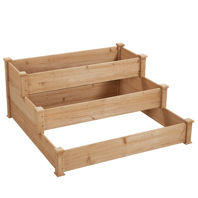 TEMU Costoffs Flower Staircase Plant Staircase For Flower Pots Raised Wooden Garden Raised Bed Bed Early Bed Garden Bed Plant Bed Image