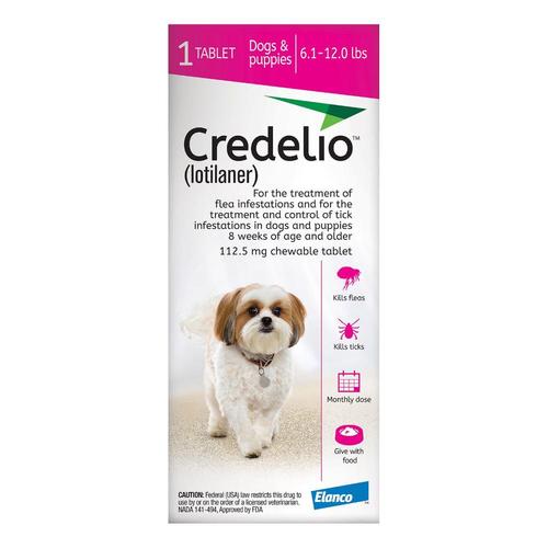 Credelio Pour Chiens De 06 A 12 Lbs (112.5mg) Rose 3 Doses