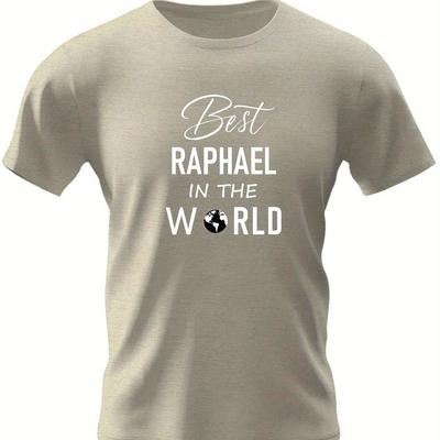"TEMU Unique "best In The World" Graphic Tee - Men's Casual Short Sleeve T-shirts - Breathable Polyester, Machine Washable, Summer Fashion Essential With Vibrant Colors And" Image