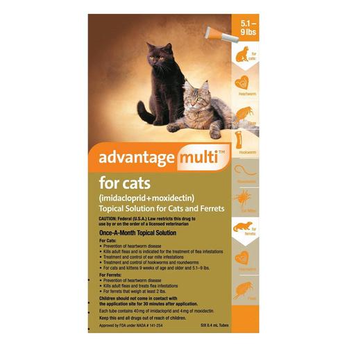 Advantage Multi (Advocate) Chatons et Petits Chats Jusqu'à 10lbs (Orange) 6 doses