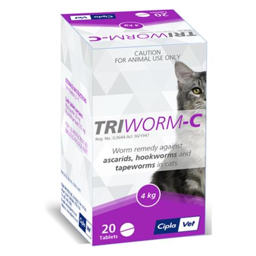 Triworm-C Vermifuge Pour Chats 4 Comprimés