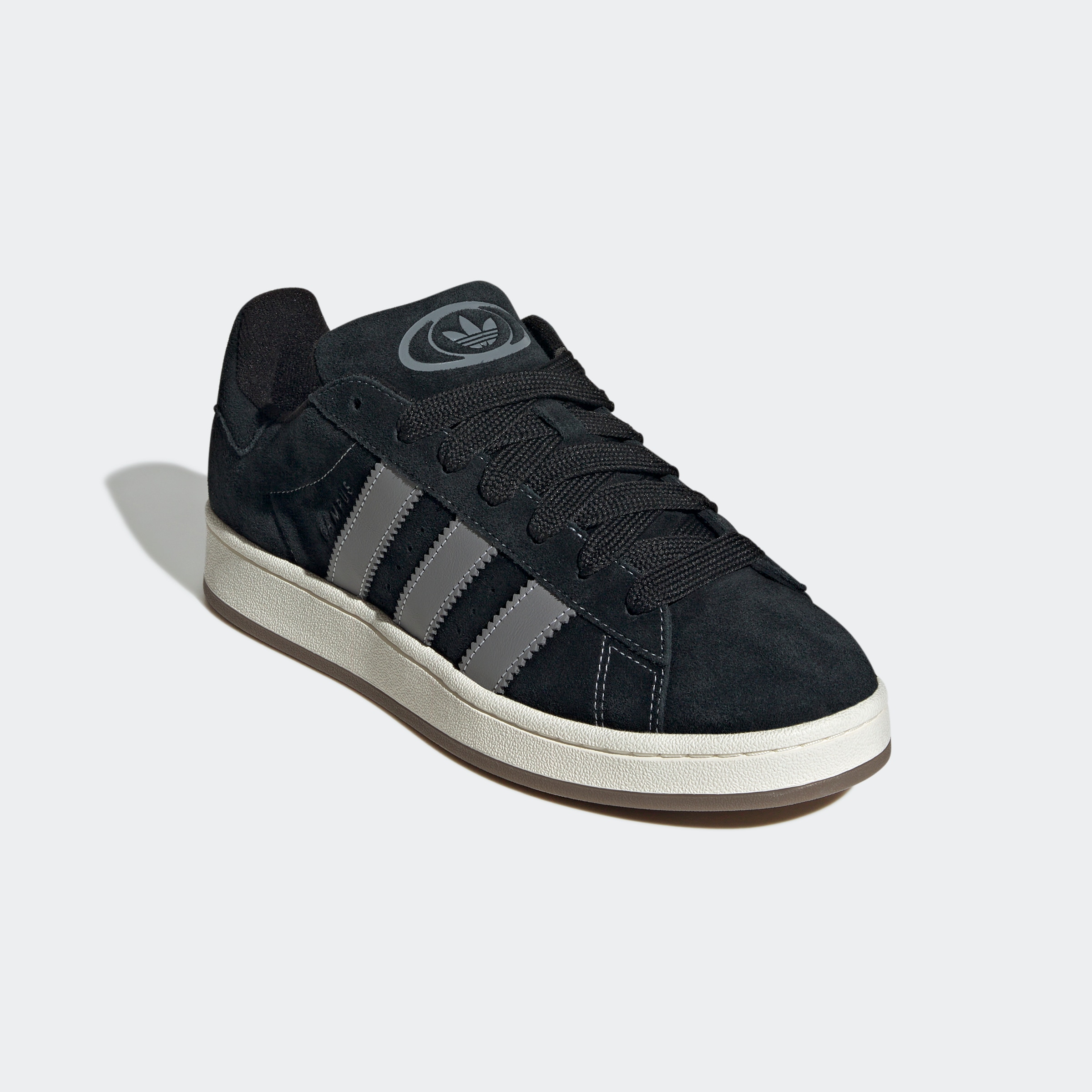 Sneaker ADIDAS ORIGINALS "CAMPUS 00S", Herren, Gr. 38,5, weiß (core schwarz, grau three, sanftes weiß), Leder, Schuhe Sneaker