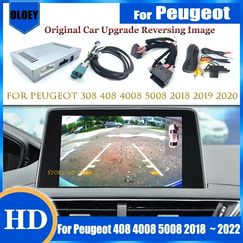 Plug & Play Rückfahrkamera-Schnittstellenvideo für Peugeot 408 4008 5008 2018 2019 2020 2021 2022. OEM-Bildschirm-Rückfahrkamera-Adapter Image