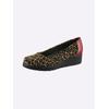 Ballerina HEINE, Damen, Gr. 39, braun (braun, schwarz), Textil, Leder, Lackleder, Glattleder, modisch, Schuhe