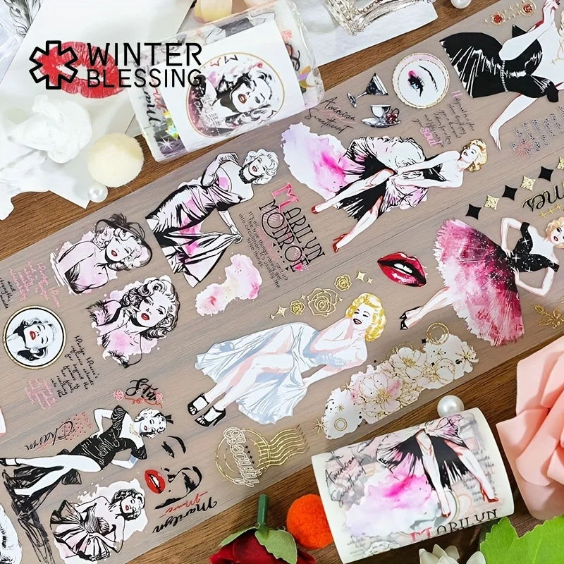 2 m Dance Party PET Washi Tape Elegante Dame Transparente Rolle Aufkleber Dekorative Klebeband Für Scrapbooking Planer Journal